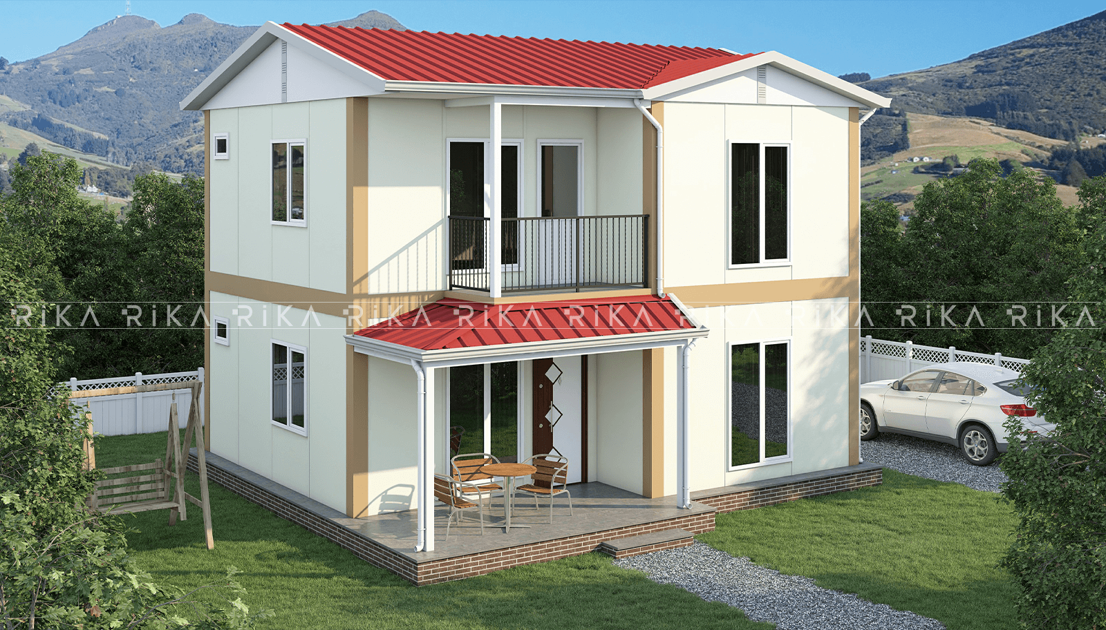 100 m² Two Story Prefabricated House