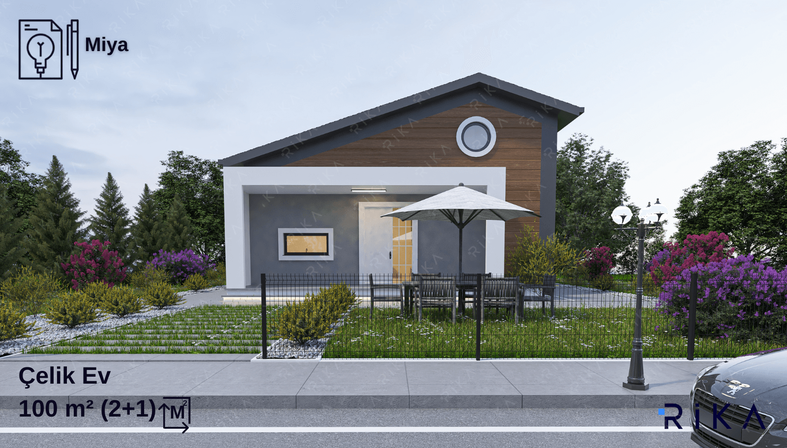 100 m2 Miya Çift Katlı Hafif Çelik Ev