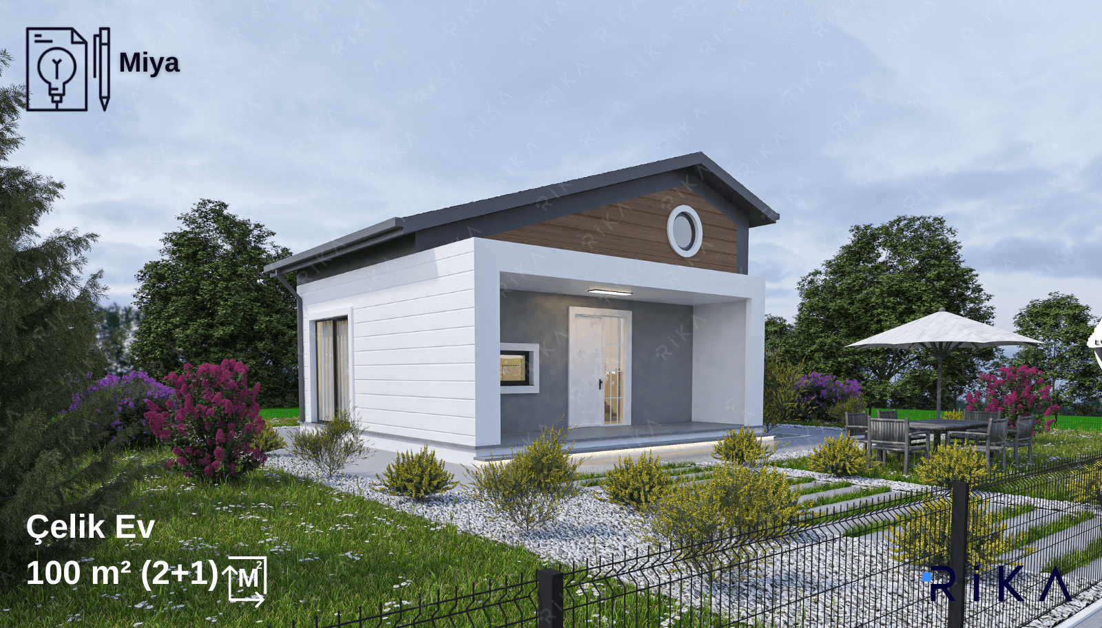 100 m2 Miya Çift Katlı Hafif Çelik Ev