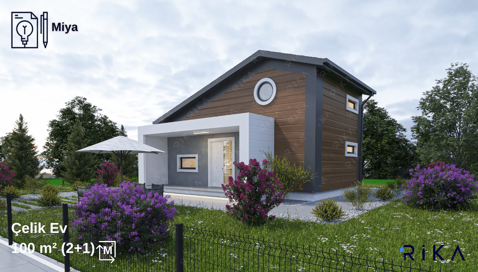 100 m2 Miya Çift Katlı Hafif Çelik Ev