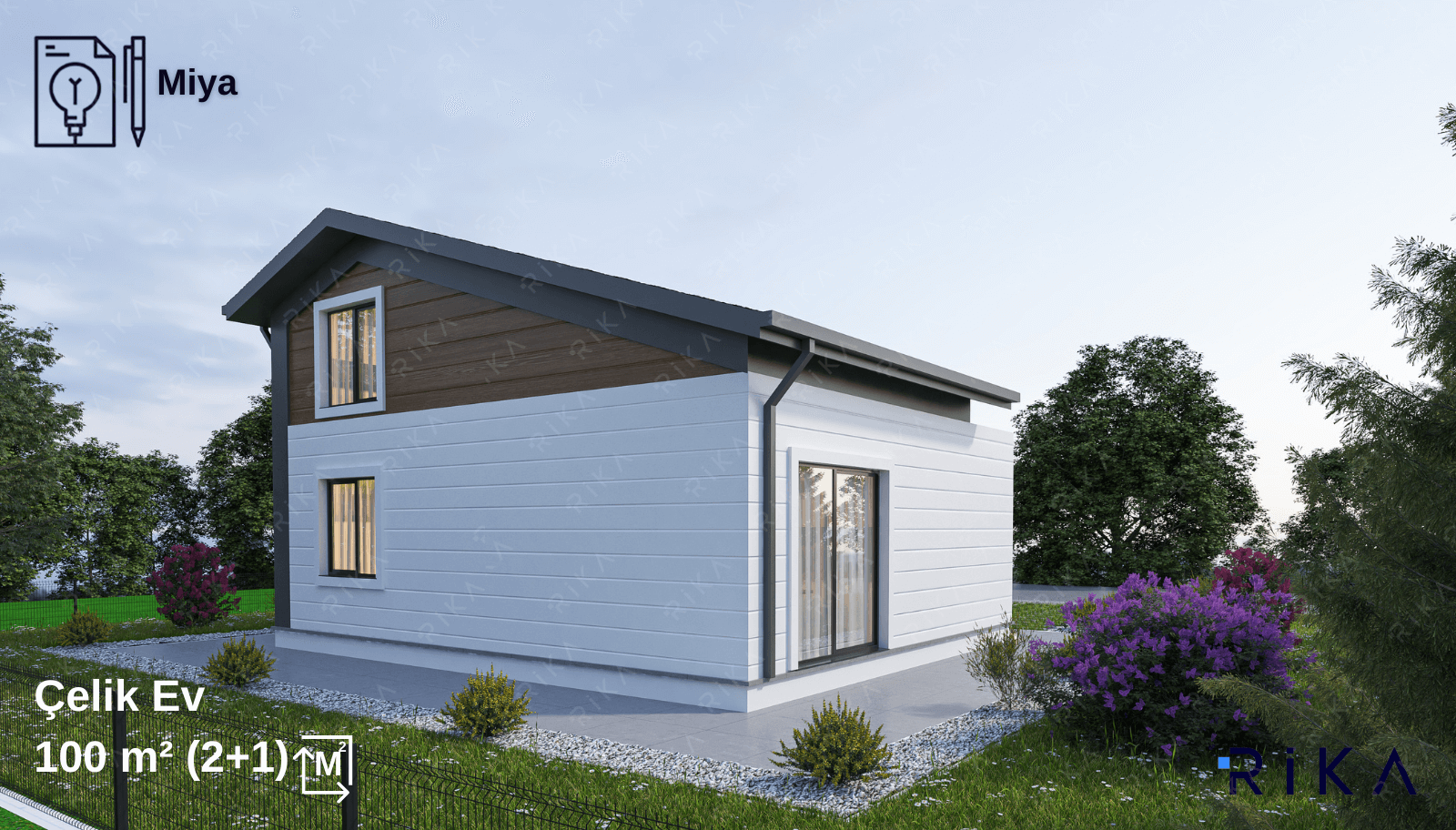 100 m2 Miya Çift Katlı Hafif Çelik Ev