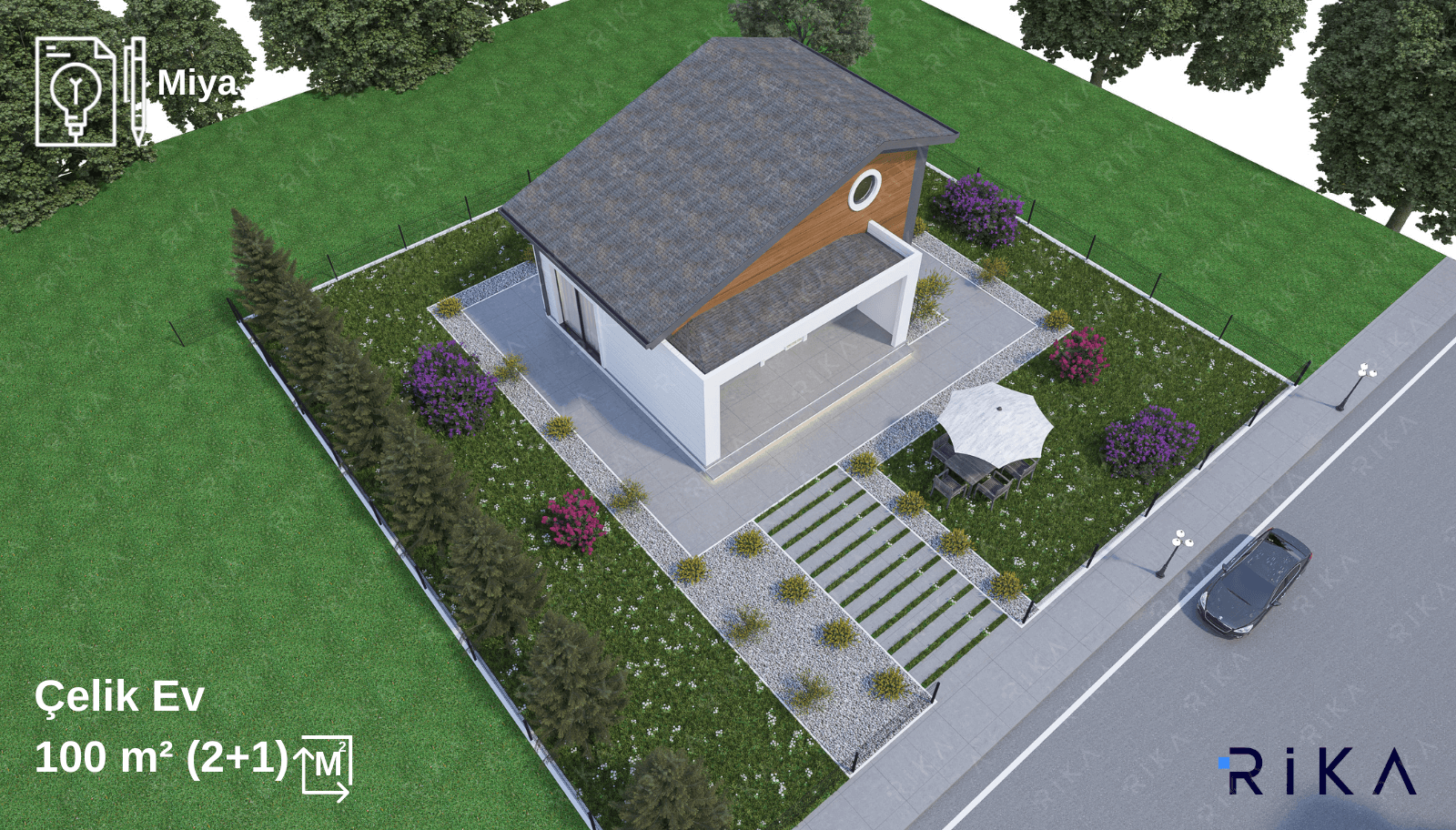 100 m2 Miya Çift Katlı Hafif Çelik Ev