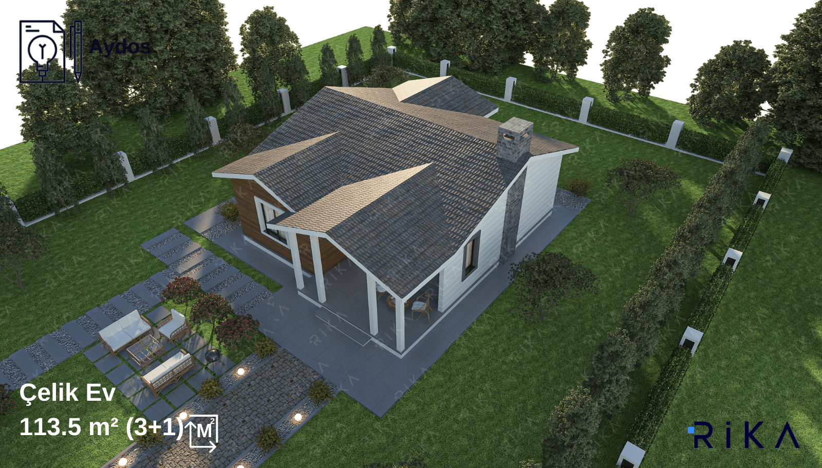 114 m2 Aydos Tek Katlı Hafif Çelik Ev