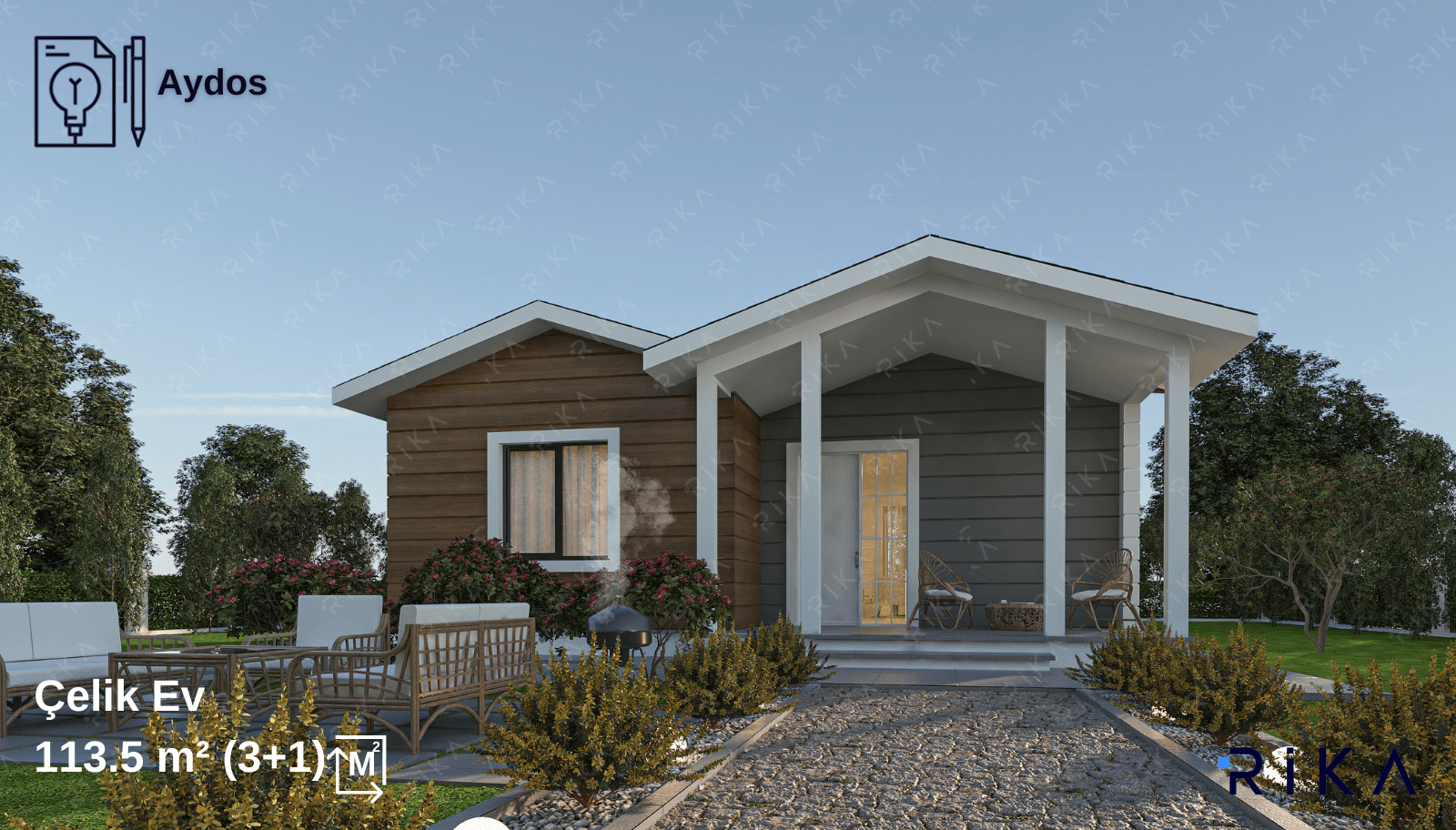 114 m2 Aydos Tek Katlı Hafif Çelik Ev