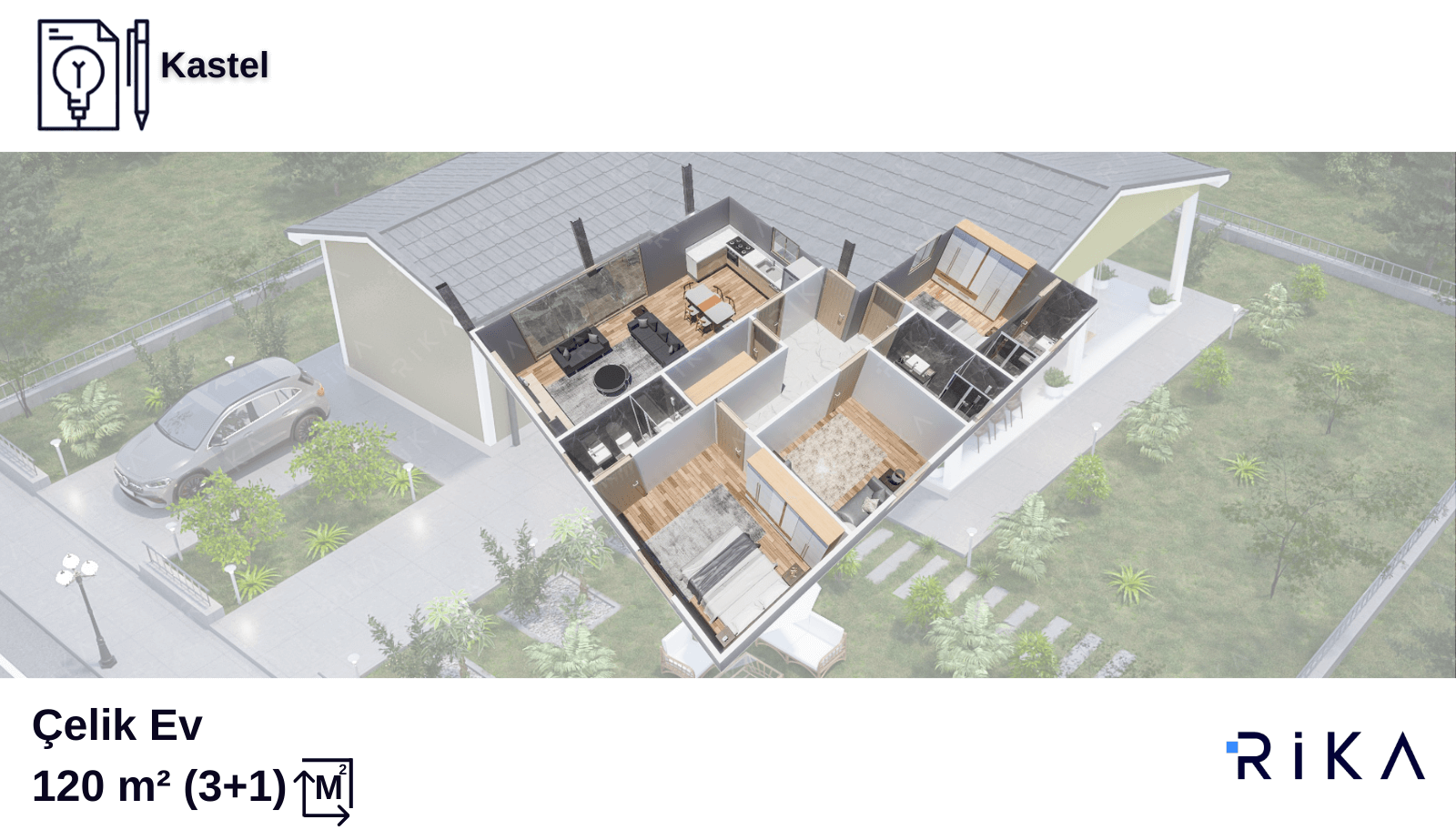 120 m² Kastel Single Story Lightweight Steel House