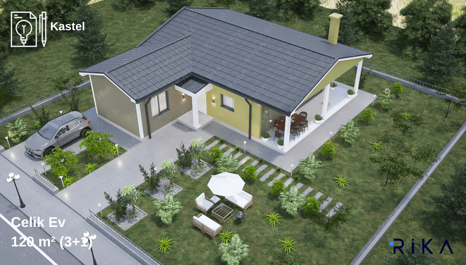 120 m² Kastel Single Story Lightweight Steel House