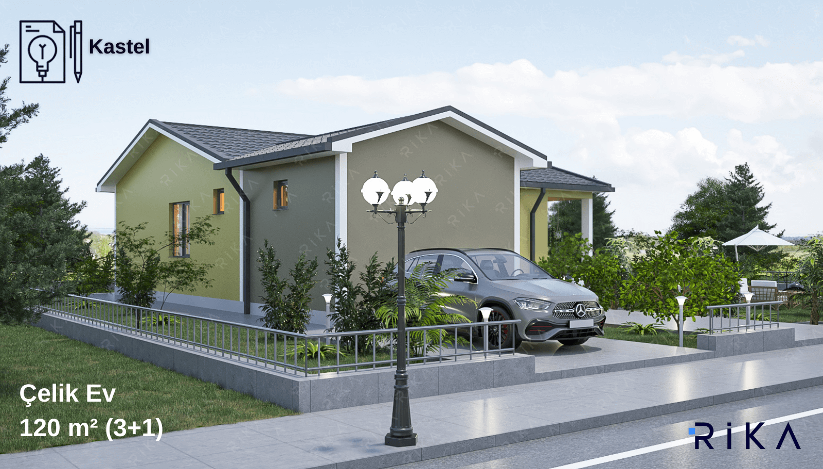 120 m² Kastel Single Story Lightweight Steel House