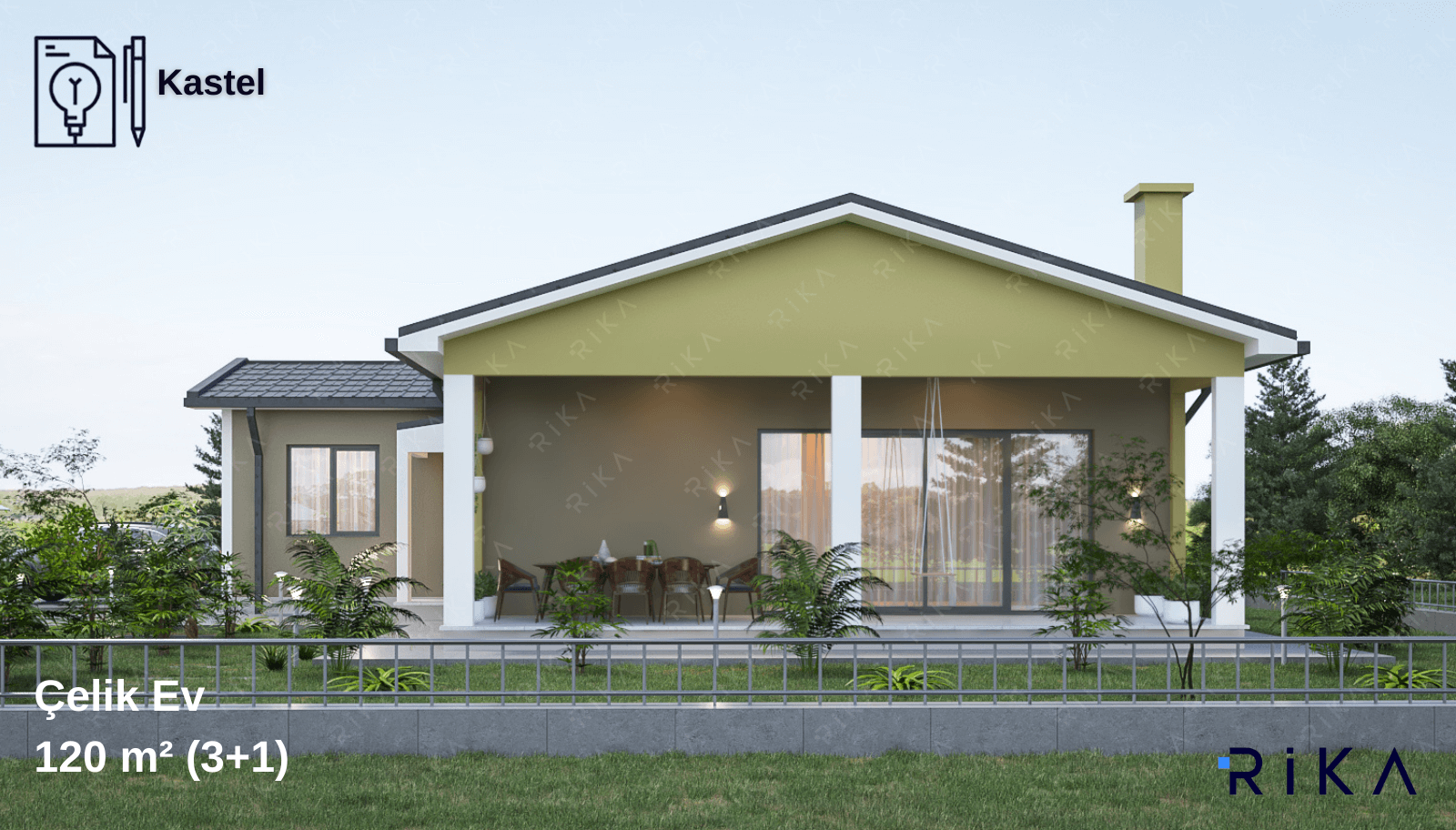 120 m² Kastel Single Story Lightweight Steel House