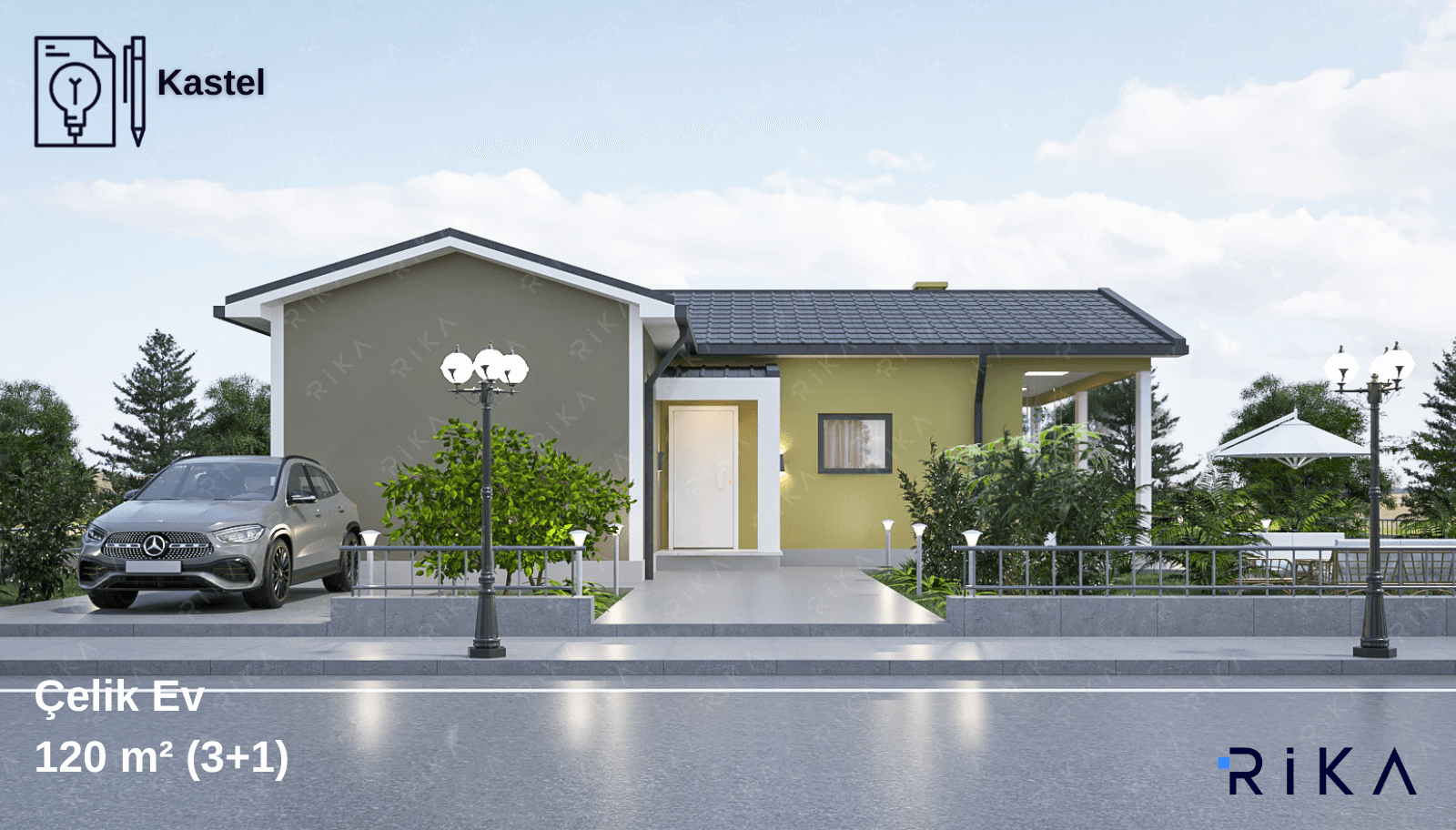 120 m² Kastel Single Story Lightweight Steel House