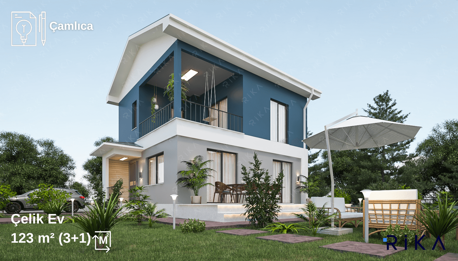 123 m2 Çamlıca Çift Katlı Hafif Çelik Ev