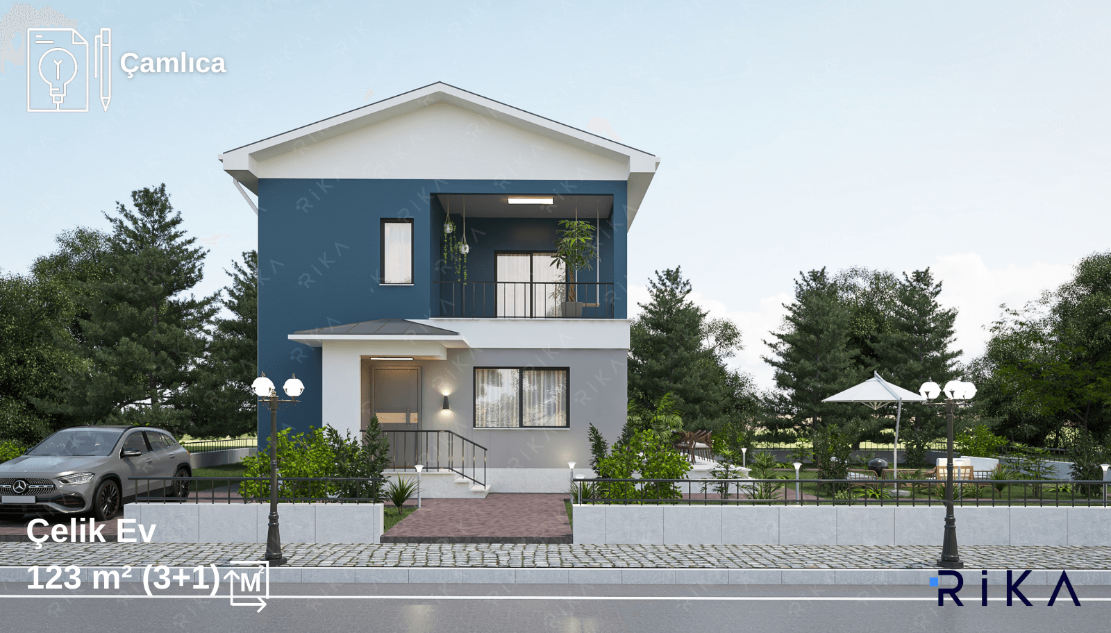 123 m2 Çamlıca Çift Katlı Hafif Çelik Ev