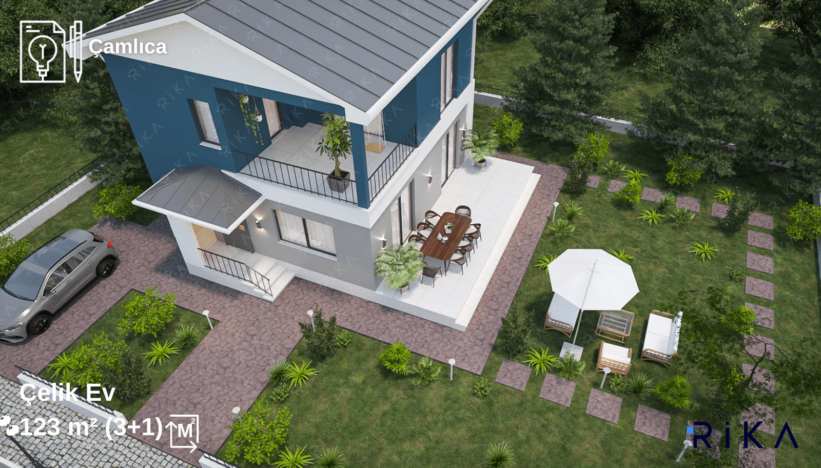 123 m2 Çamlıca Çift Katlı Hafif Çelik Ev