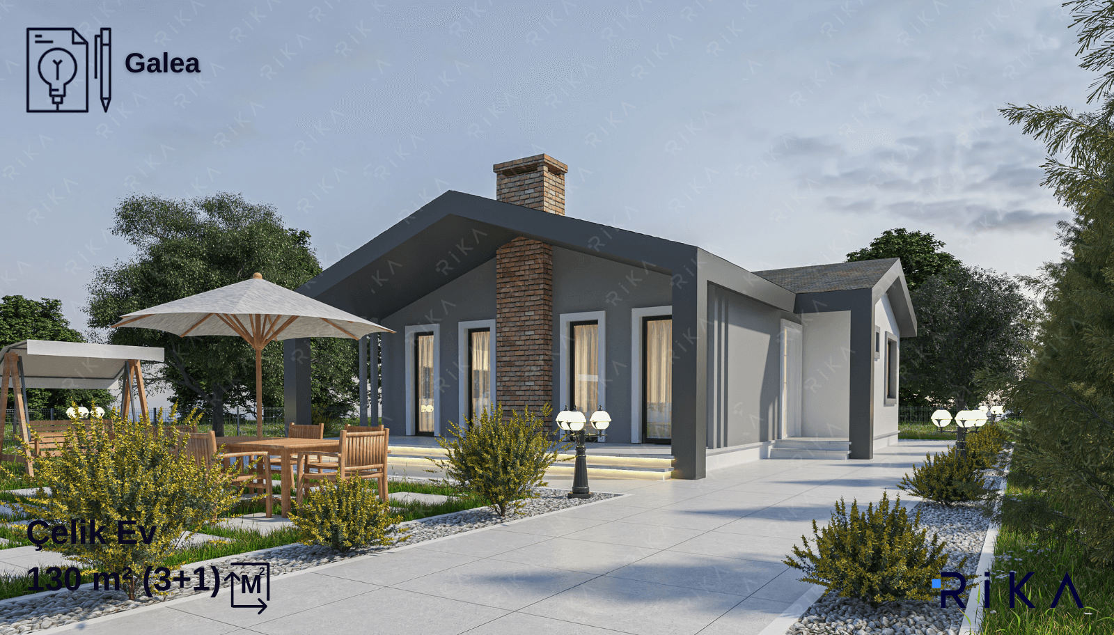 130 m2 Galea Tek Katlı Hafif Çelik Ev