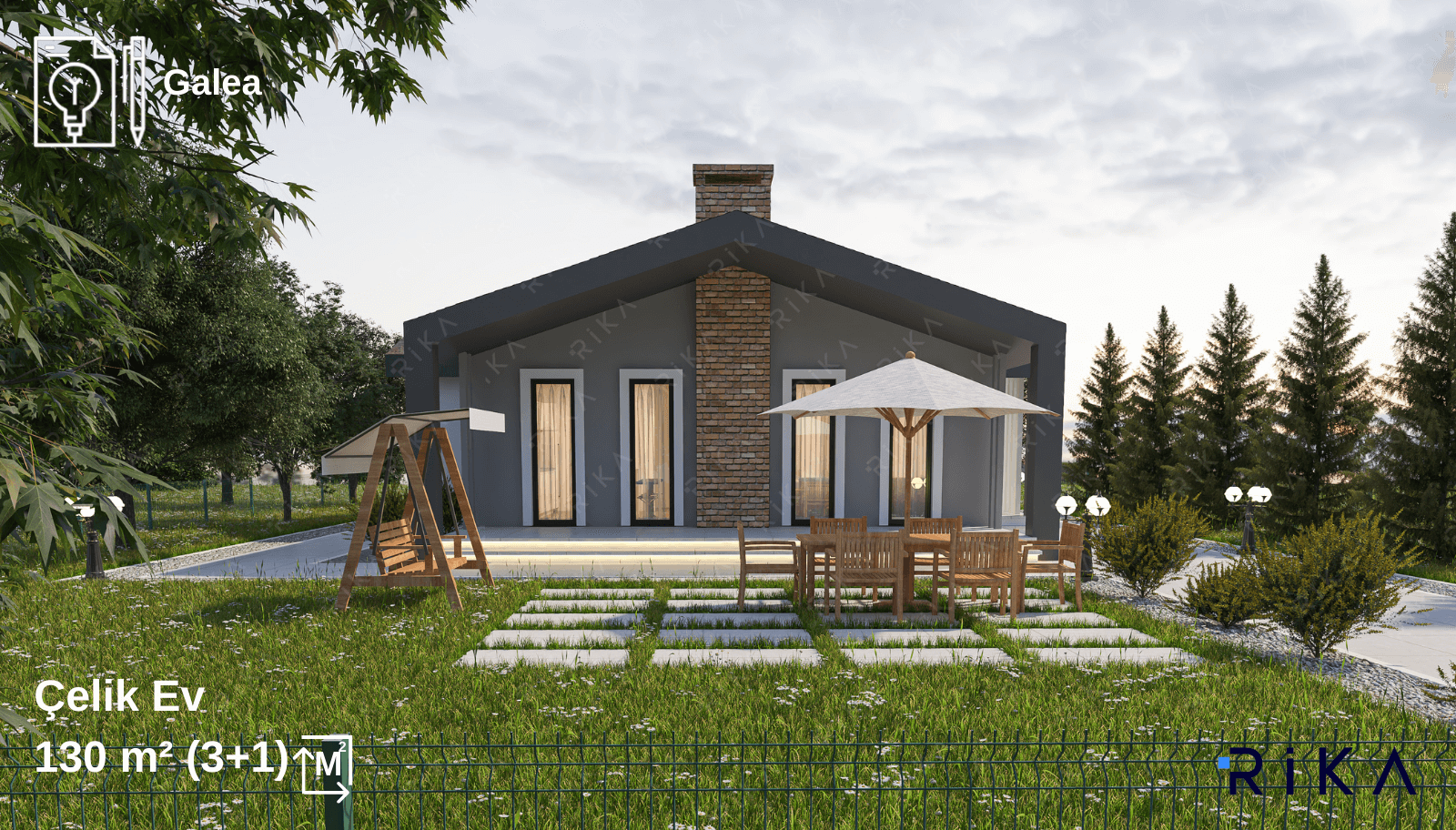 130 m2 Galea Tek Katlı Hafif Çelik Ev