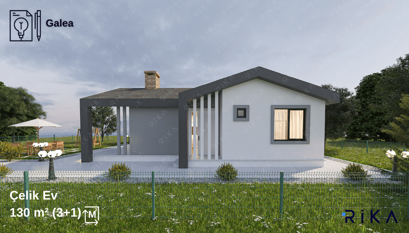 130 m2 Galea Tek Katlı Hafif Çelik Ev