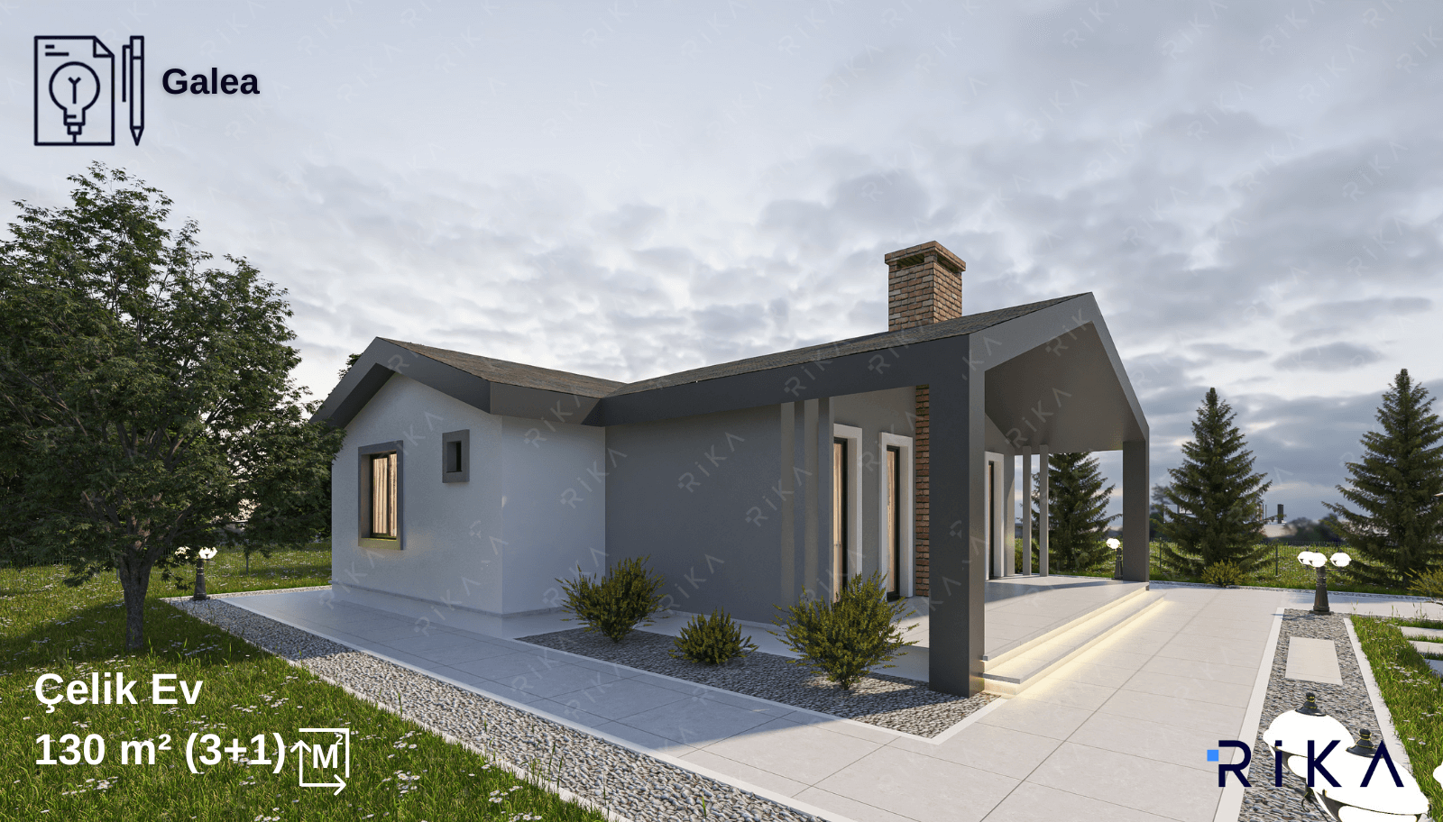 130 m2 Galea Tek Katlı Hafif Çelik Ev