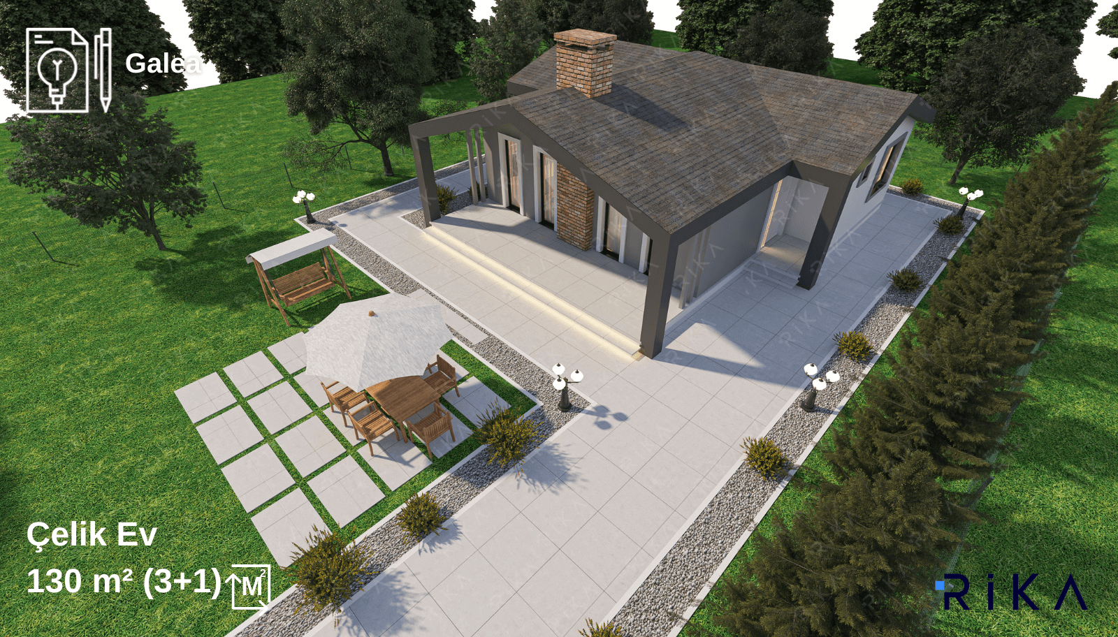 130 m2 Galea Tek Katlı Hafif Çelik Ev