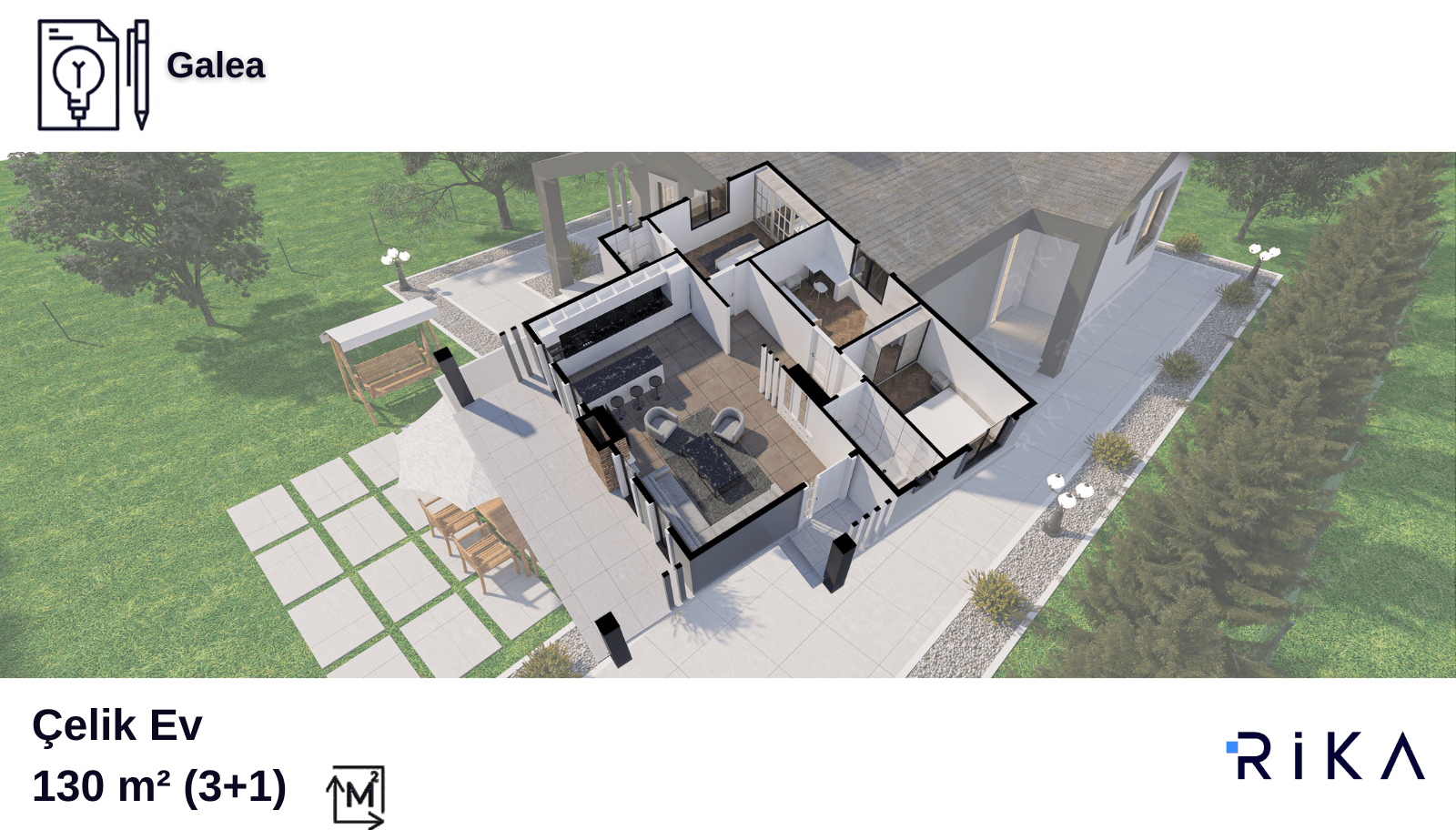 130 m2 Galea Tek Katlı Hafif Çelik Ev