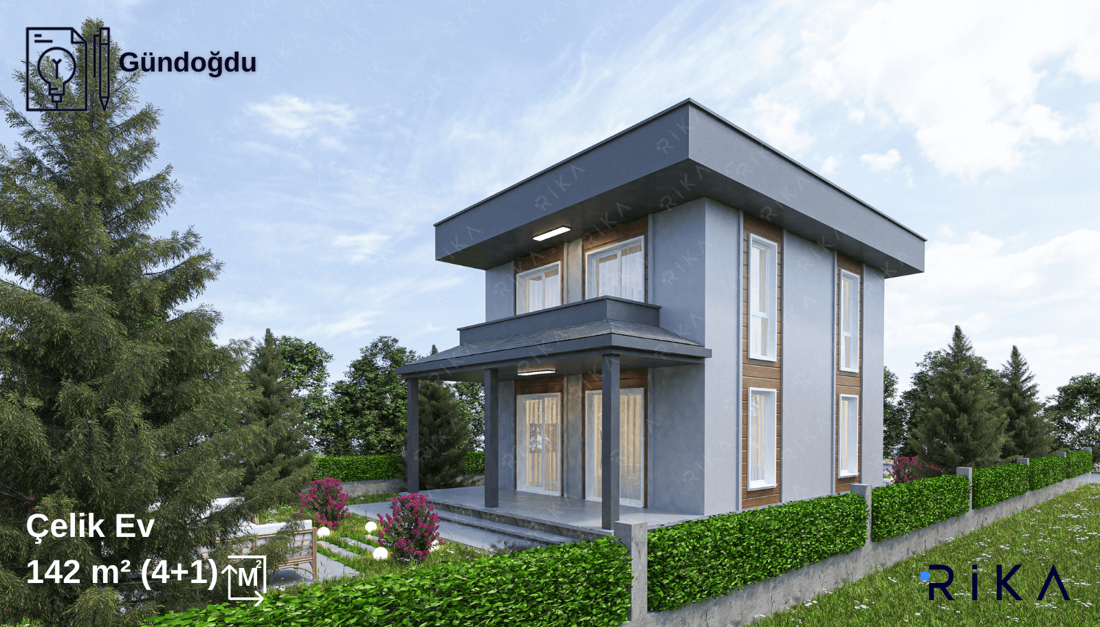 142 m2 Gündoğdu Çift Katlı Hafif Çelik Ev