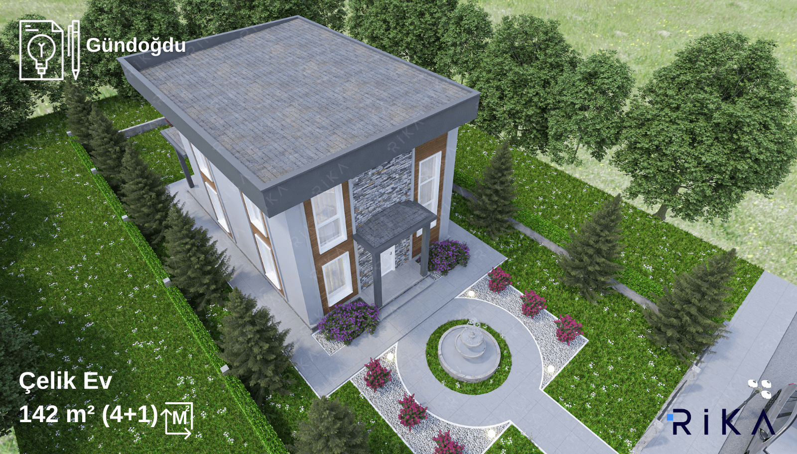 142 m2 Gündoğdu Çift Katlı Hafif Çelik Ev