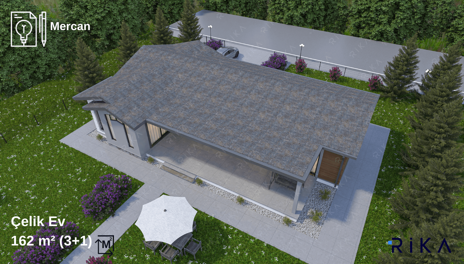 162 m2 Mercan Tek Katlı Çelik Ev