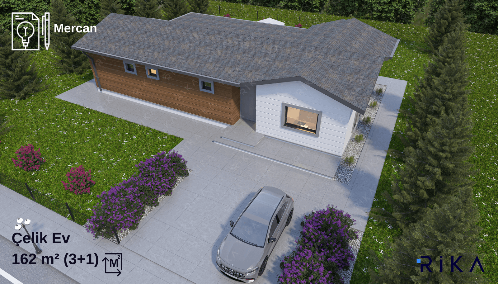 162 m2 Mercan Tek Katlı Çelik Ev