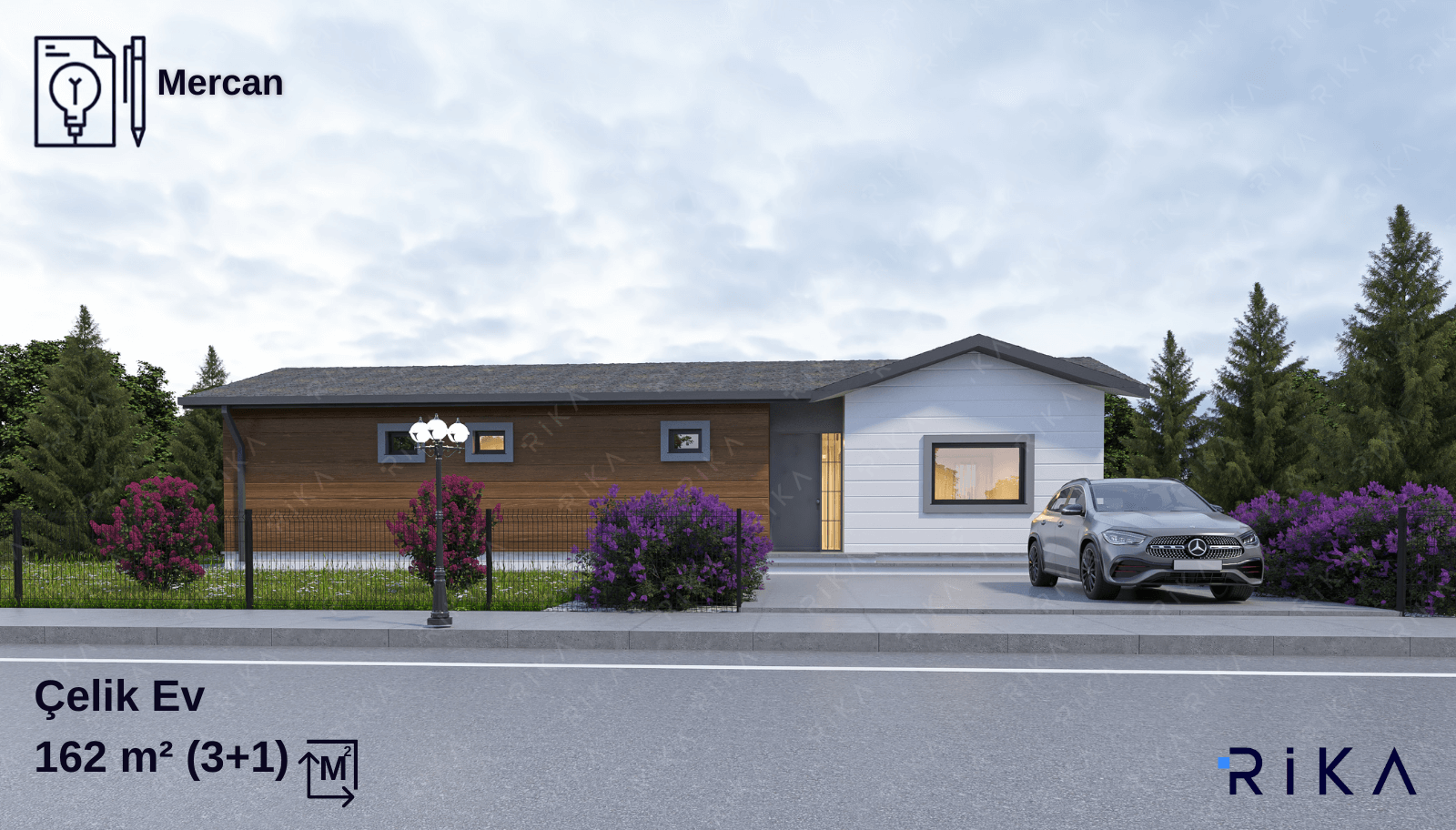162 m2 Mercan Tek Katlı Çelik Ev