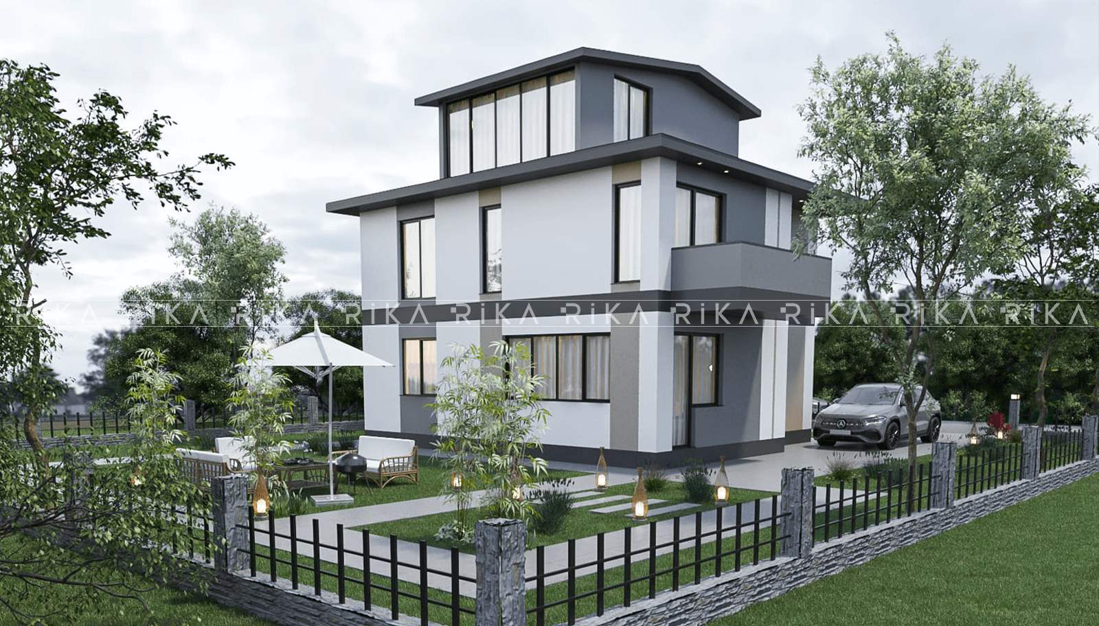 190 m2 Tribleks Betonarme Villa
