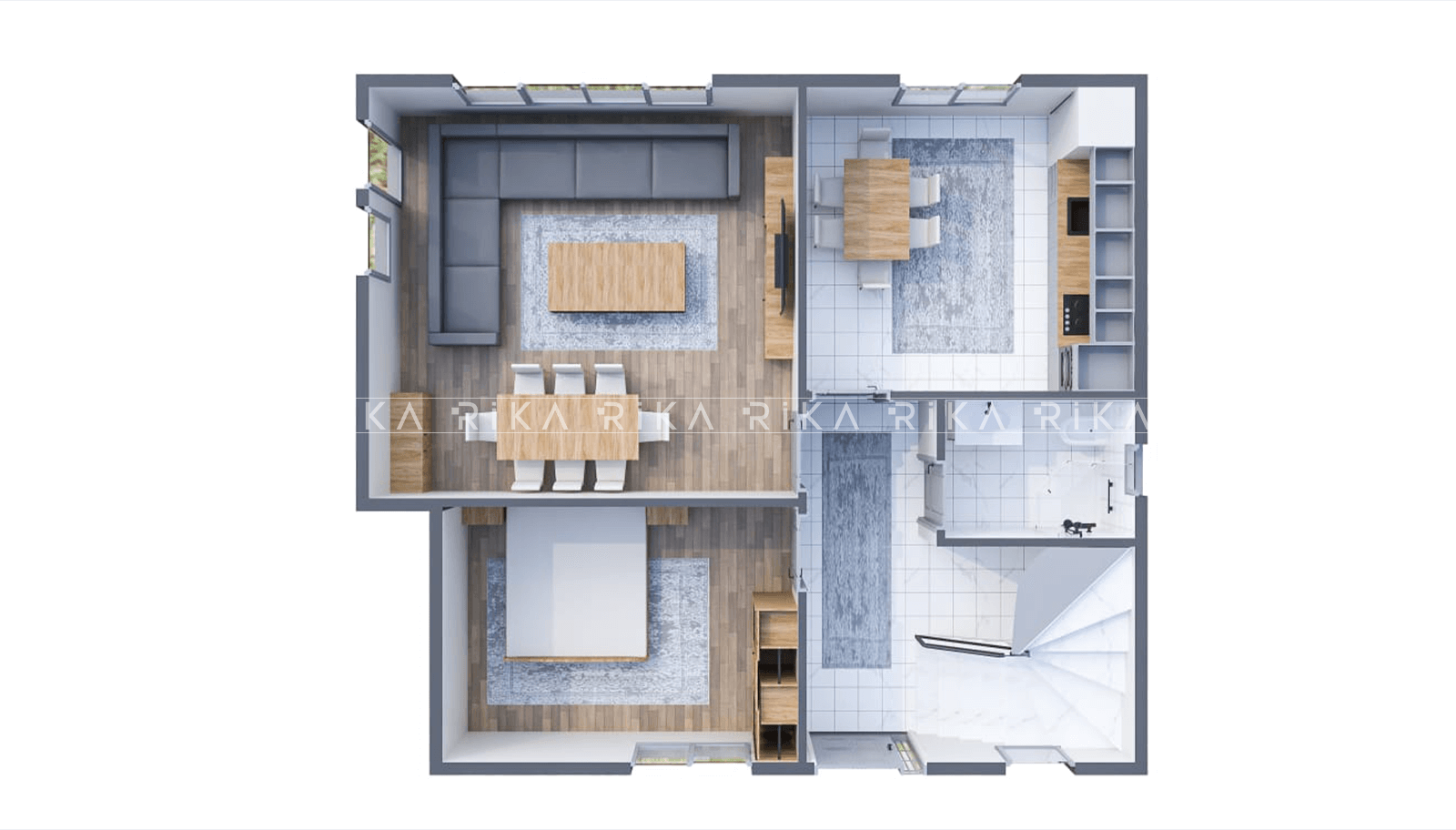 190 m2 Tribleks Betonarme Villa