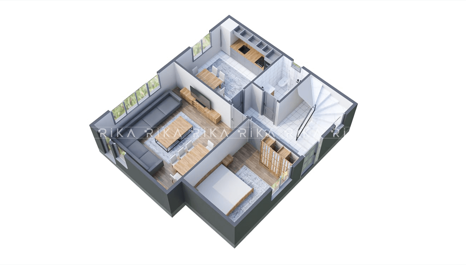 190 m2 Tribleks Betonarme Villa