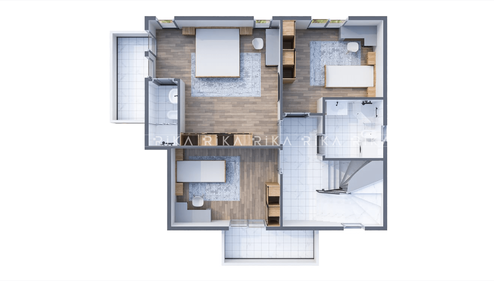 190 m2 Tribleks Betonarme Villa
