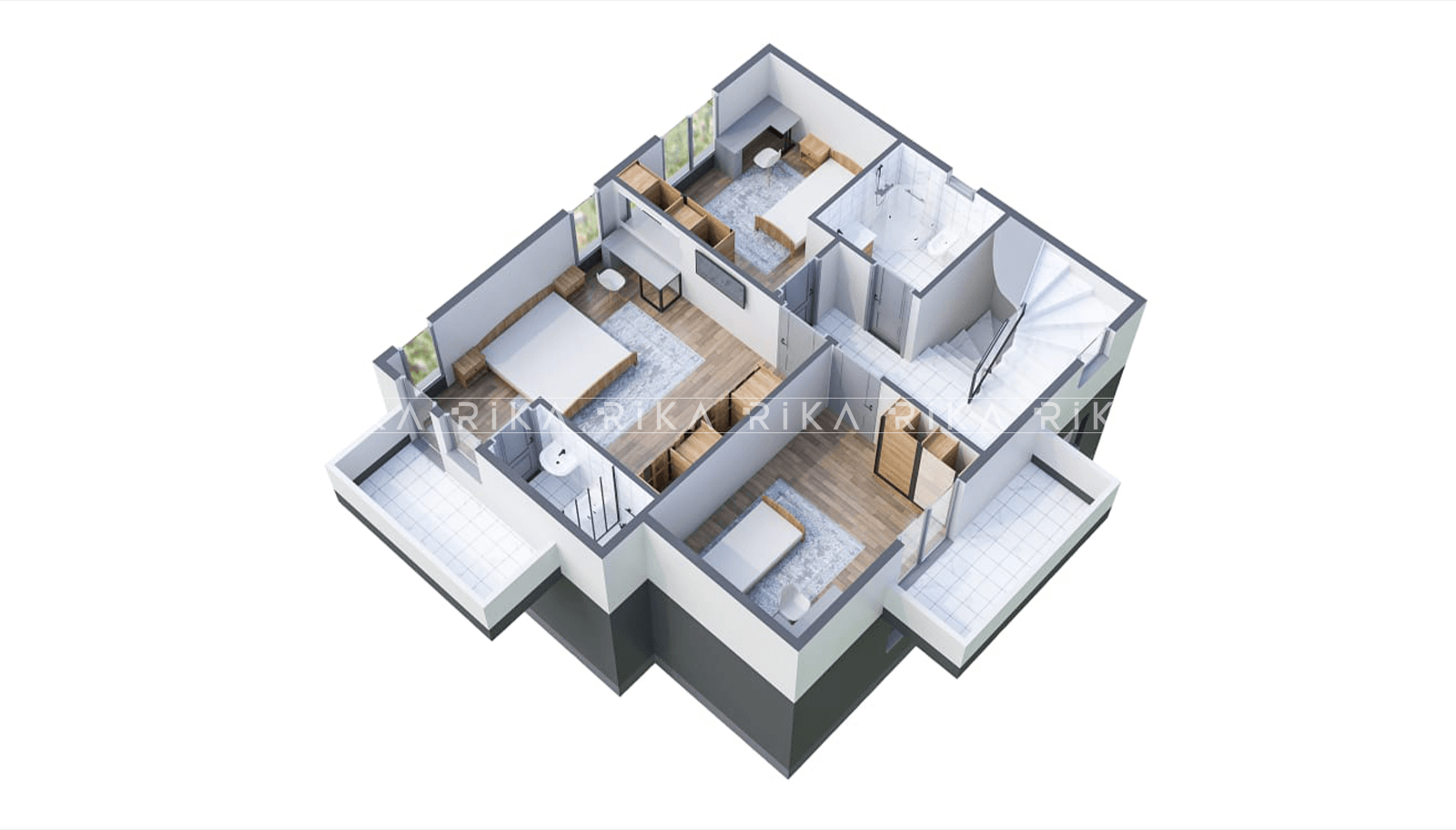 190 m2 Tribleks Betonarme Villa