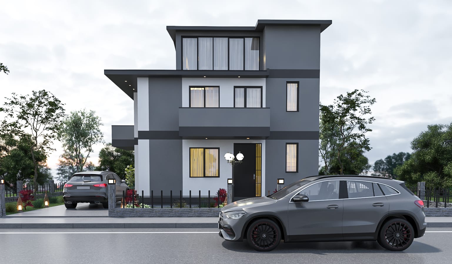 Casa in acciaio a tre piani