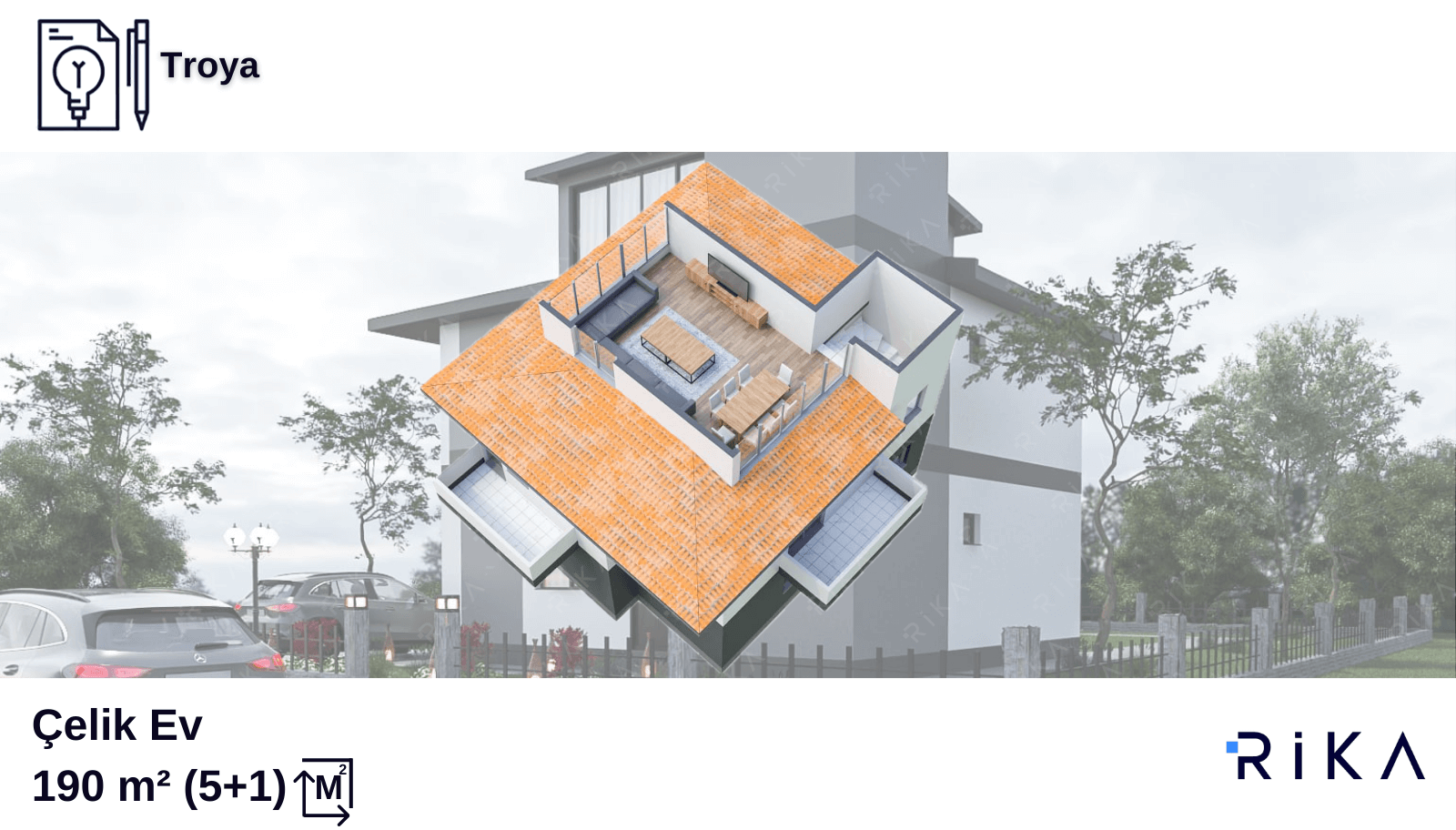 190 m2 Troya Tribleks Hafif Çelik Ev