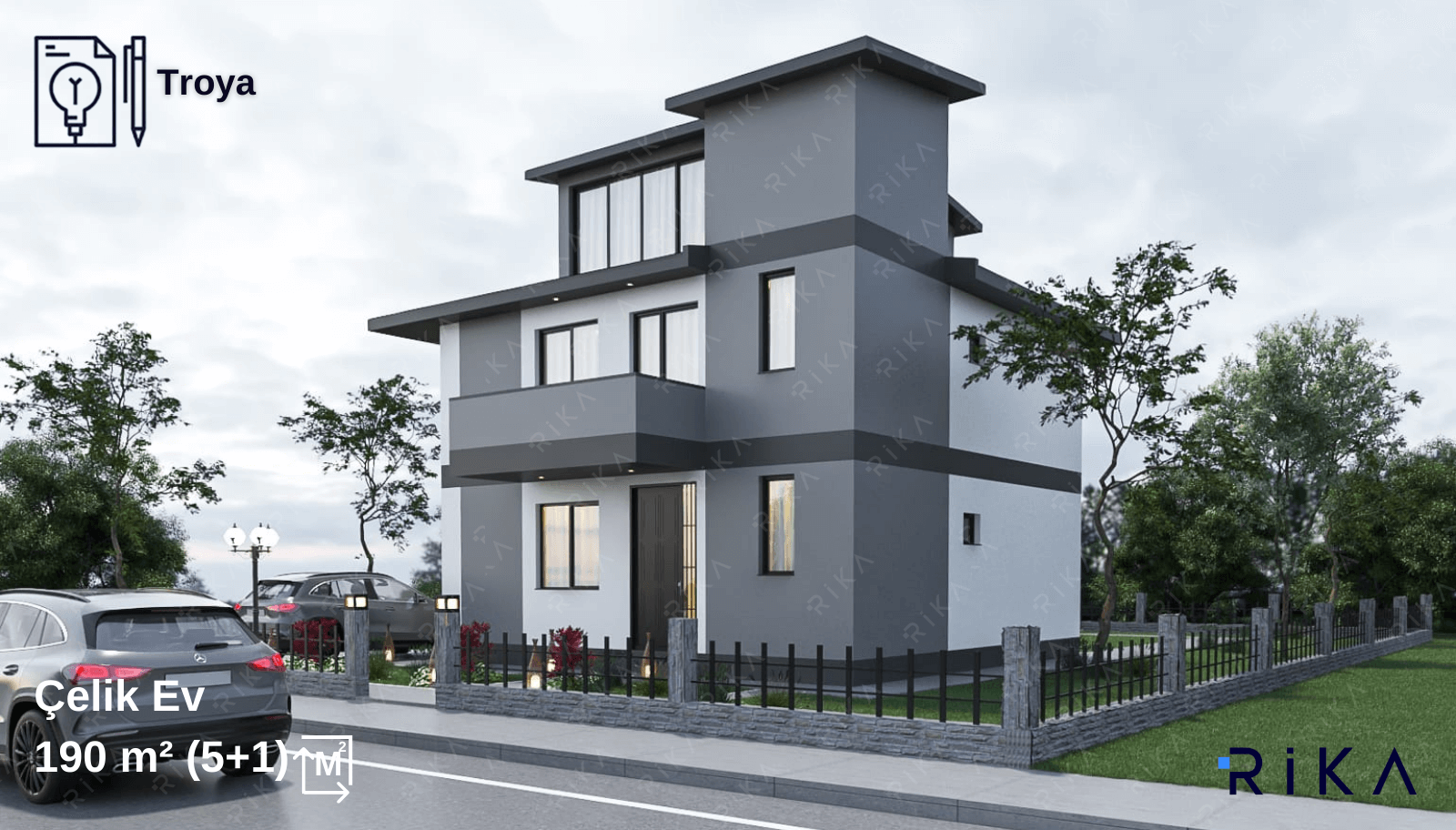 190 m2 Troya Tribleks Hafif Çelik Ev