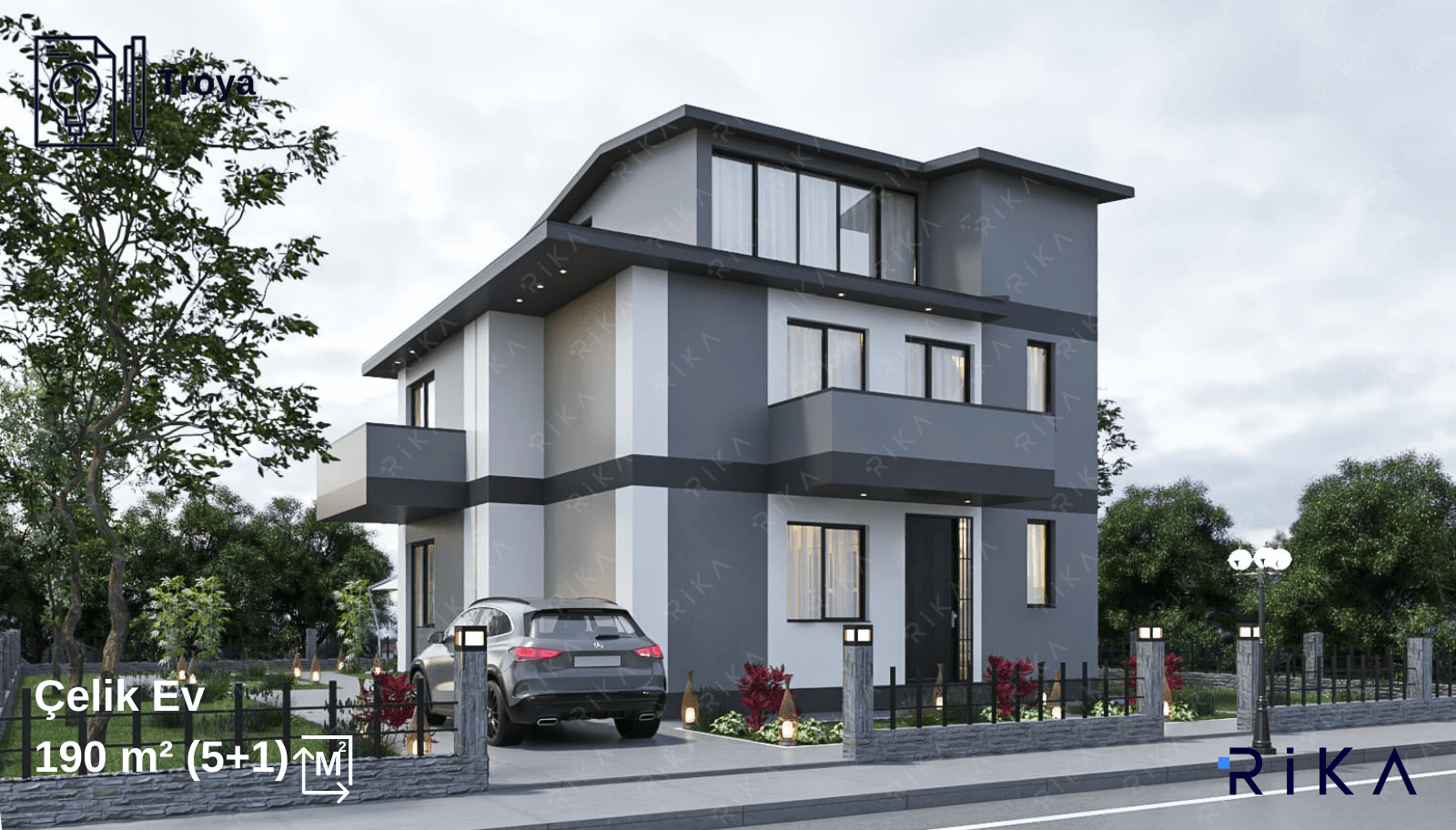 190 m2 Troya Tribleks Hafif Çelik Ev