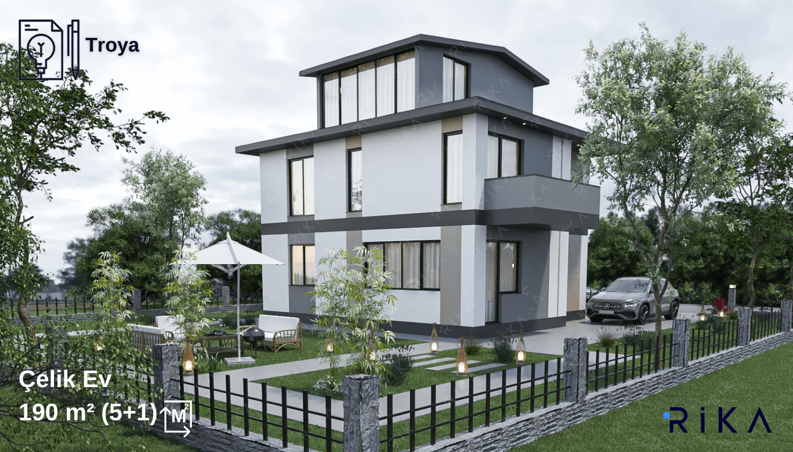 190 m2 Troya Tribleks Hafif Çelik Ev