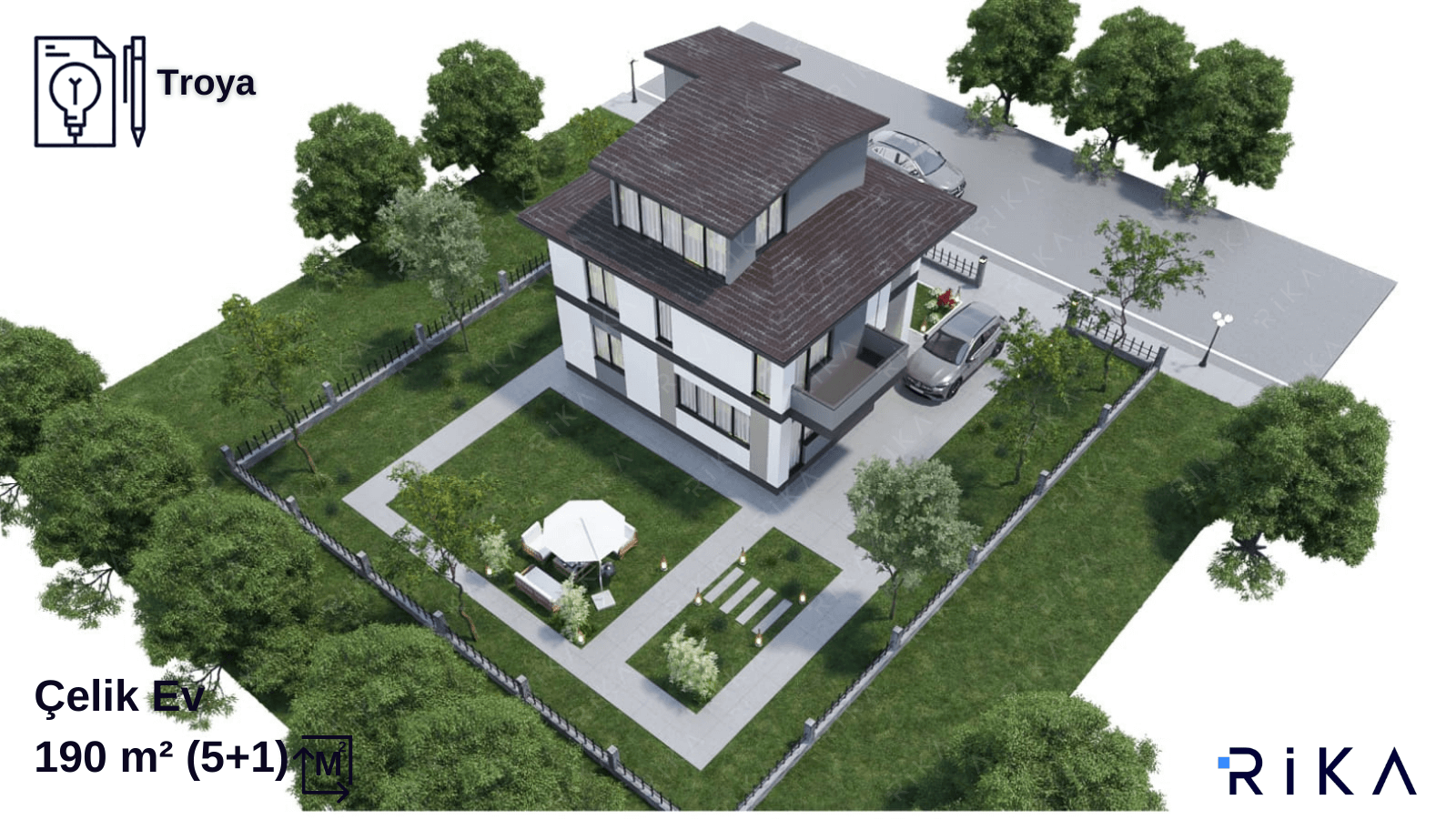 190 m2 Troya Tribleks Hafif Çelik Ev