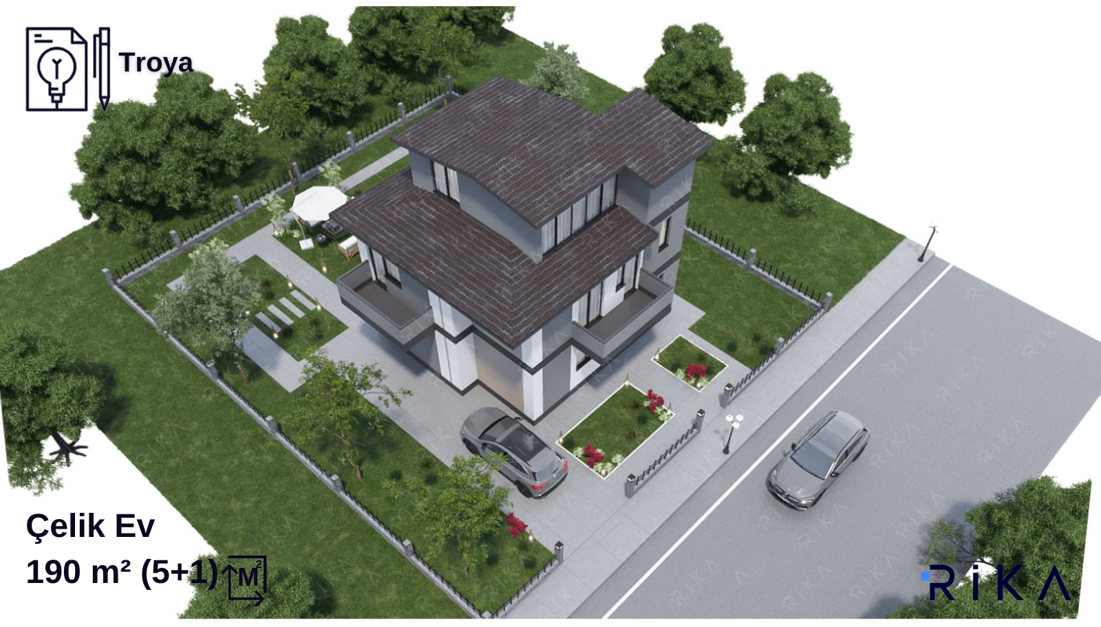 190 m2 Troya Tribleks Hafif Çelik Ev