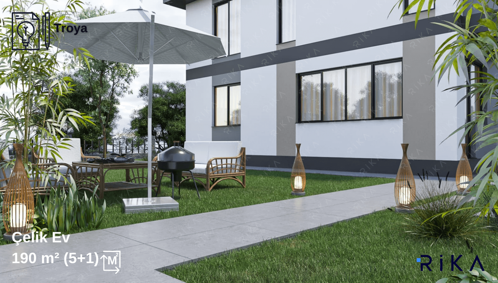 190 m2 Troya Tribleks Hafif Çelik Ev