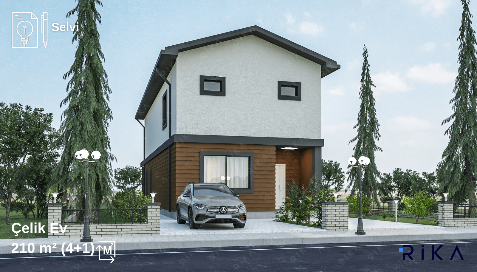 210 m2 Selvi Çift Katlı Hafif Çelik Ev