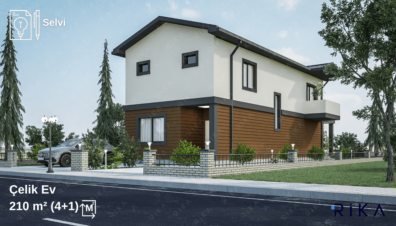 210 m2 Selvi Çift Katlı Hafif Çelik Ev