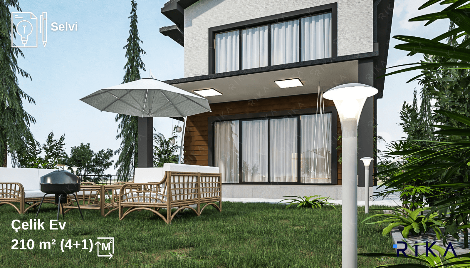 210 m2 Selvi Çift Katlı Hafif Çelik Ev