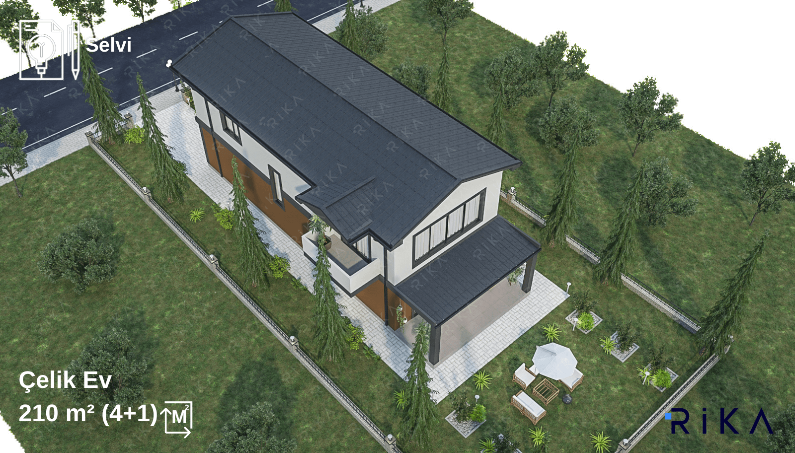 210 m2 Selvi Çift Katlı Hafif Çelik Ev