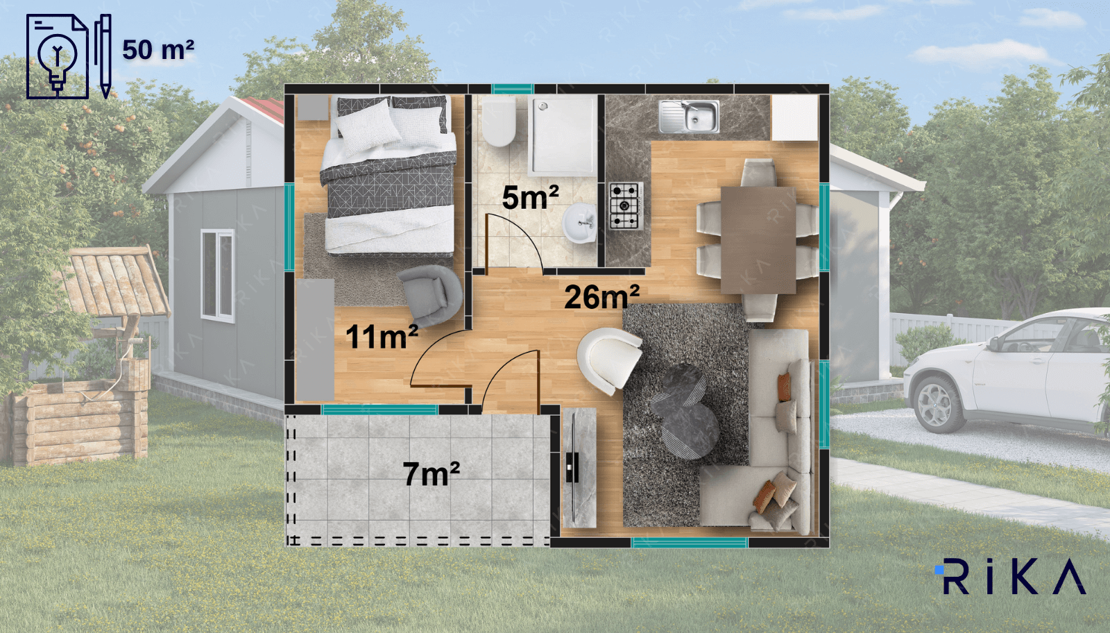 50 m² Single Story Prefabricated House