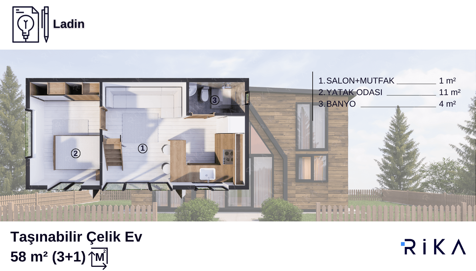 58 m2 Ladin modül ev