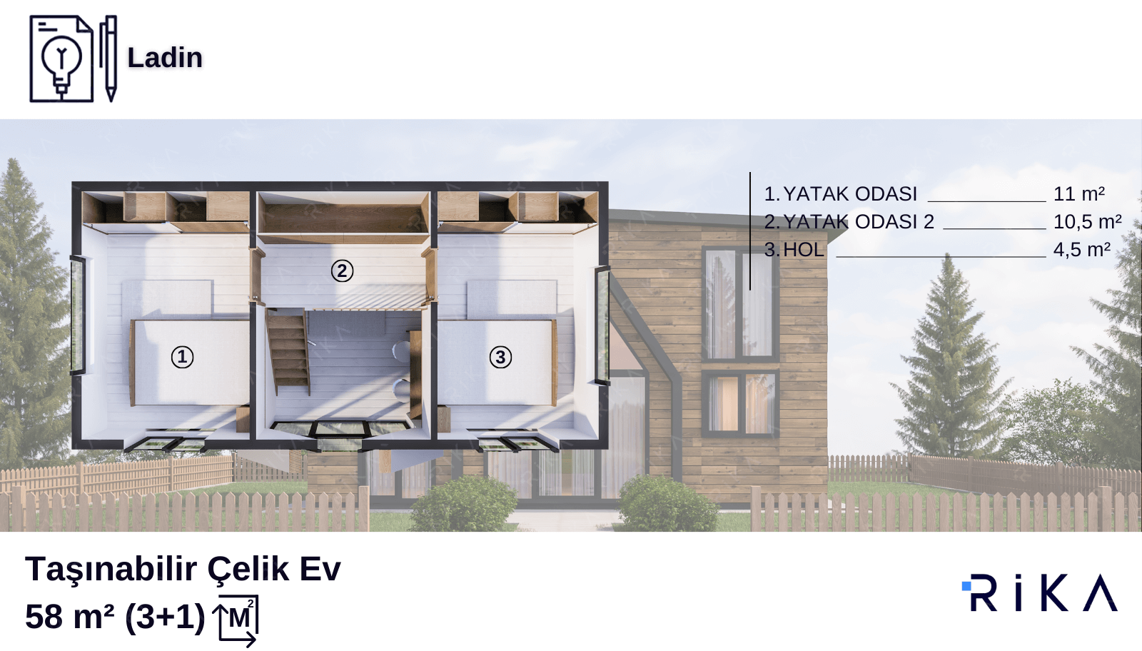 58 m2 Ladin modül ev